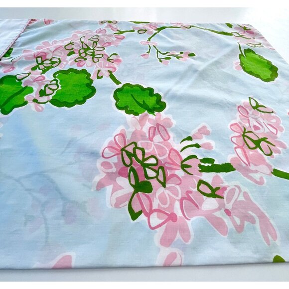 Vintage 70s pillowcase, pink geranium flowers, single casing, Springmaid - Picture 2 of 10